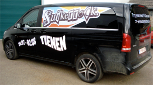Promo wagen belettering Suikerrock Festival - Voorlopige reclame auto